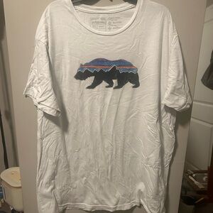 White Patagonia Graphic T-Shirt with Bear Design